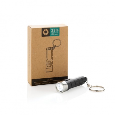 Logo trade reklaamkingid foto: Globix RCS taaskasutatud plastist USB taaslaetav võtmehoidja taskulamp