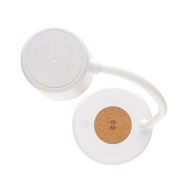 Logo trade reklaamkingituse pilt: Zenara RCS taaskasutatud plastikust ja korgist 15 W juhtmevaba laualamp