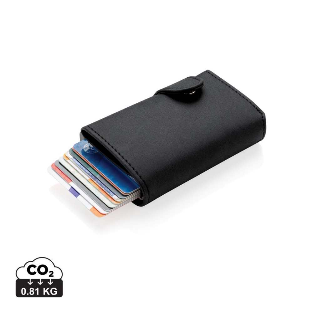 Logo trade ärikingi pilt: Standardne alumiiniumist RFID kaardihoidja PU rahakotiga