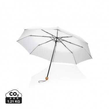 Logotrade reklaamkingi foto: 20,5-tolline Impact AWARE™ RPET 190T Pongee bambusest mini vihmavari