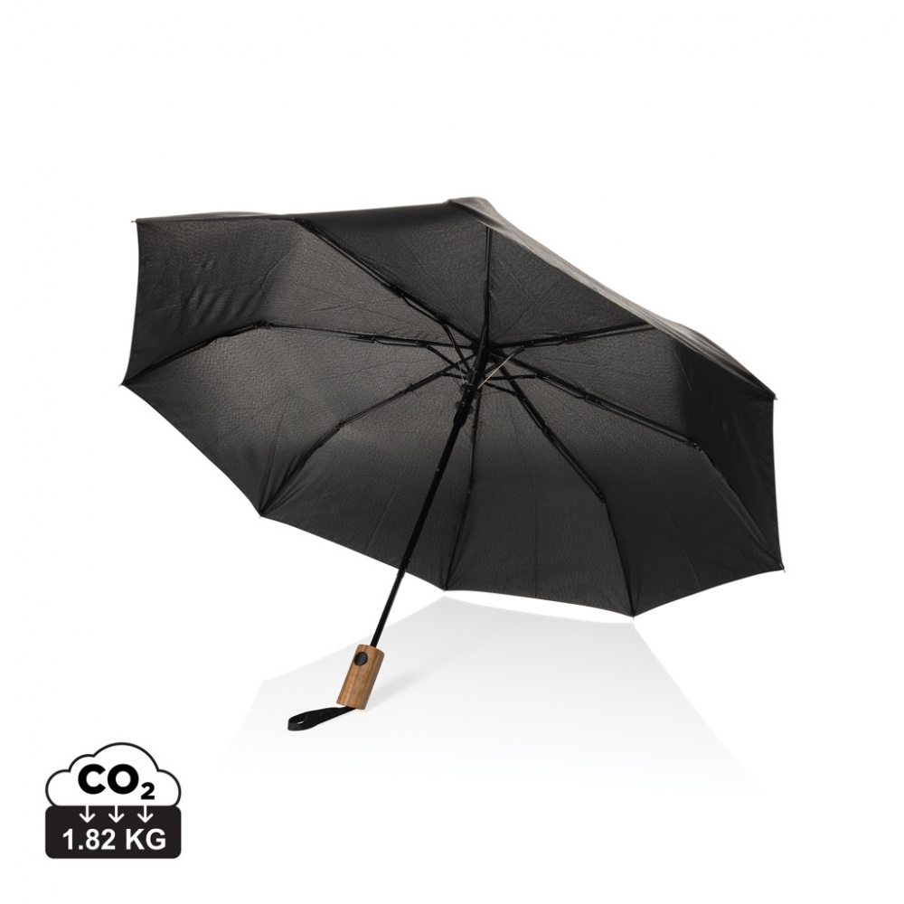 Logotrade firmakingid pilt: Kaycey 21" AWARE™ RPET Akaatsiapuidust mini-automaatne vihmavari