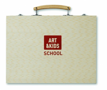Logo trade reklaamkingid foto: Kunstniku komplekt puidust karbis
