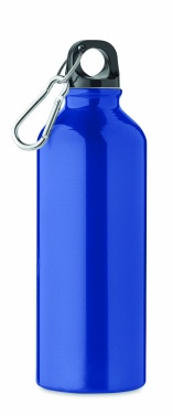 Logo trade reklaamkingi pilt: Taaskasutatud alumiiniumist valmistatud ühekordse seinaga joogipudel 500 ml karabiiniga
