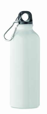Logo trade firmakingitused foto: Taaskasutatud alumiiniumist valmistatud ühekordse seinaga joogipudel 500 ml karabiiniga