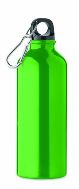 Logo trade reklaamkingi pilt: Taaskasutatud alumiiniumist valmistatud ühekordse seinaga joogipudel 500 ml karabiiniga