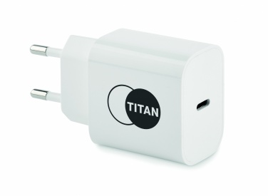 Logotrade ärikingid pilt: 20W 2-pordiline USB-laadija EU pistik