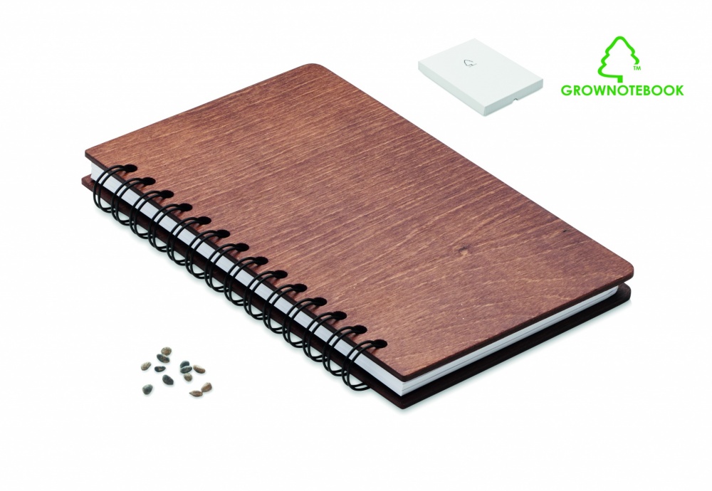 Logotrade ärikingitused pilt: A5 kasepuidust märkmik GROWBOOK™