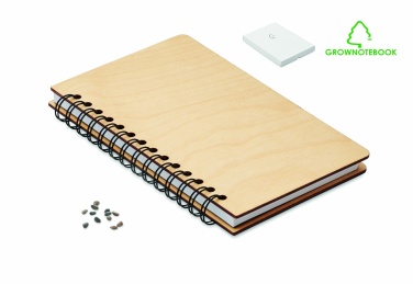 Logo trade ärikingid foto: A5 kasepuidust märkmik GROWBOOK™