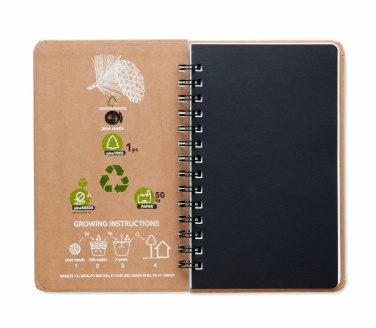 Logo trade reklaamtoote pilt: A5 männipuu GROWNOTEBOOK™