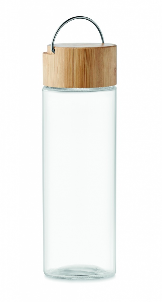 Logotrade reklaamtoote foto: Klaaspudel 500ml bambusest kaas