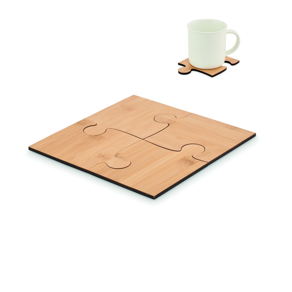 Logo trade reklaamkingituse pilt: Puzzle kujuliste tassialuste komplekt