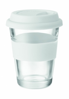 Logotrade ärikingid pilt: Klaasist joogitops kaanega 350 ml