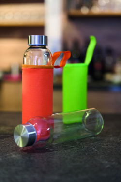 Logotrade reklaamtoote foto: Klaaspudel Klagenfurt roostevabast terasest korgiga 500 ml