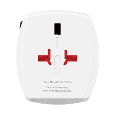 Logo trade reklaamkingitused foto: SKROSS World Travel Adapter MUV 2-pooluseline USB A ja C-ga