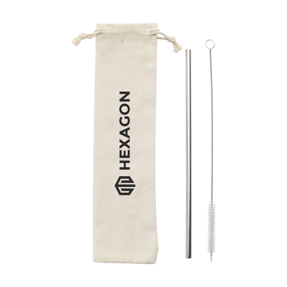 Logo trade meened foto: Korduvkasutatav ECO Straw Set roostevabast terasest joogikõrs