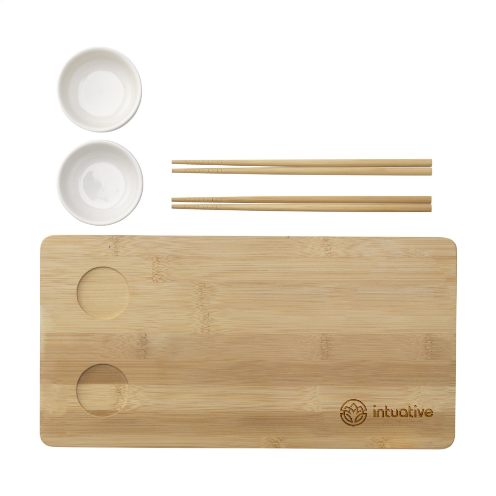 Logotrade ärikingituse foto: Temaki Bamboo Sushi Tray kinkekomplekt