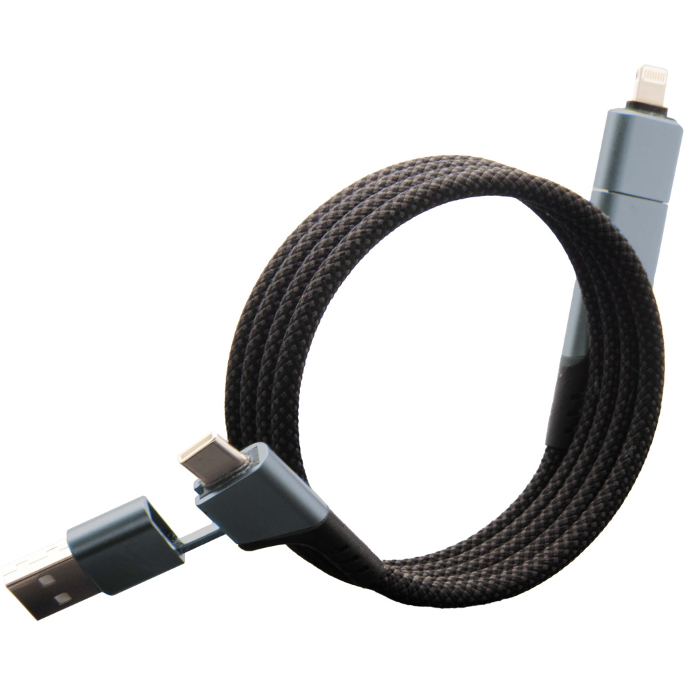 Logotrade ärikingid pilt: SCX.design C52 100 W 4-in-1 rPET magnetiline ülikiire laadimiskaabel 