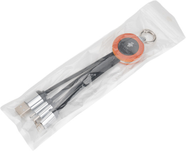 Logotrade reklaamtooted pilt: 4-ühes kaabel puidust korpuses helendava logoga