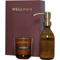 Wellmark Discovery 250 ml käteseebi dosaator ja 150 g lõhnaküünla komplekt, Maroon