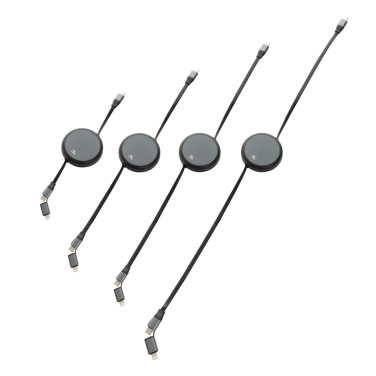 Logotrade reklaamkingituse foto: Terra RCS alumiiniumist sissetõmmatav 240W 2-in-1 kaabel