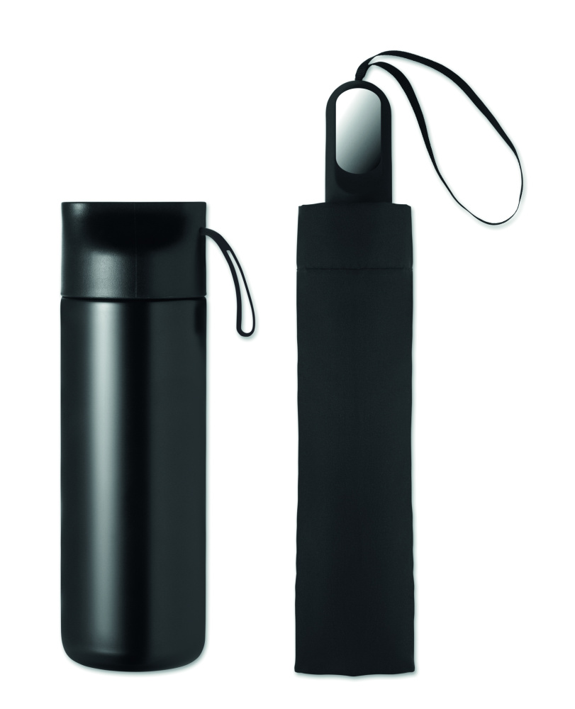 Logotrade meene foto: HITHERE kinkekomplekt termospudeli ja vihmavarjuga