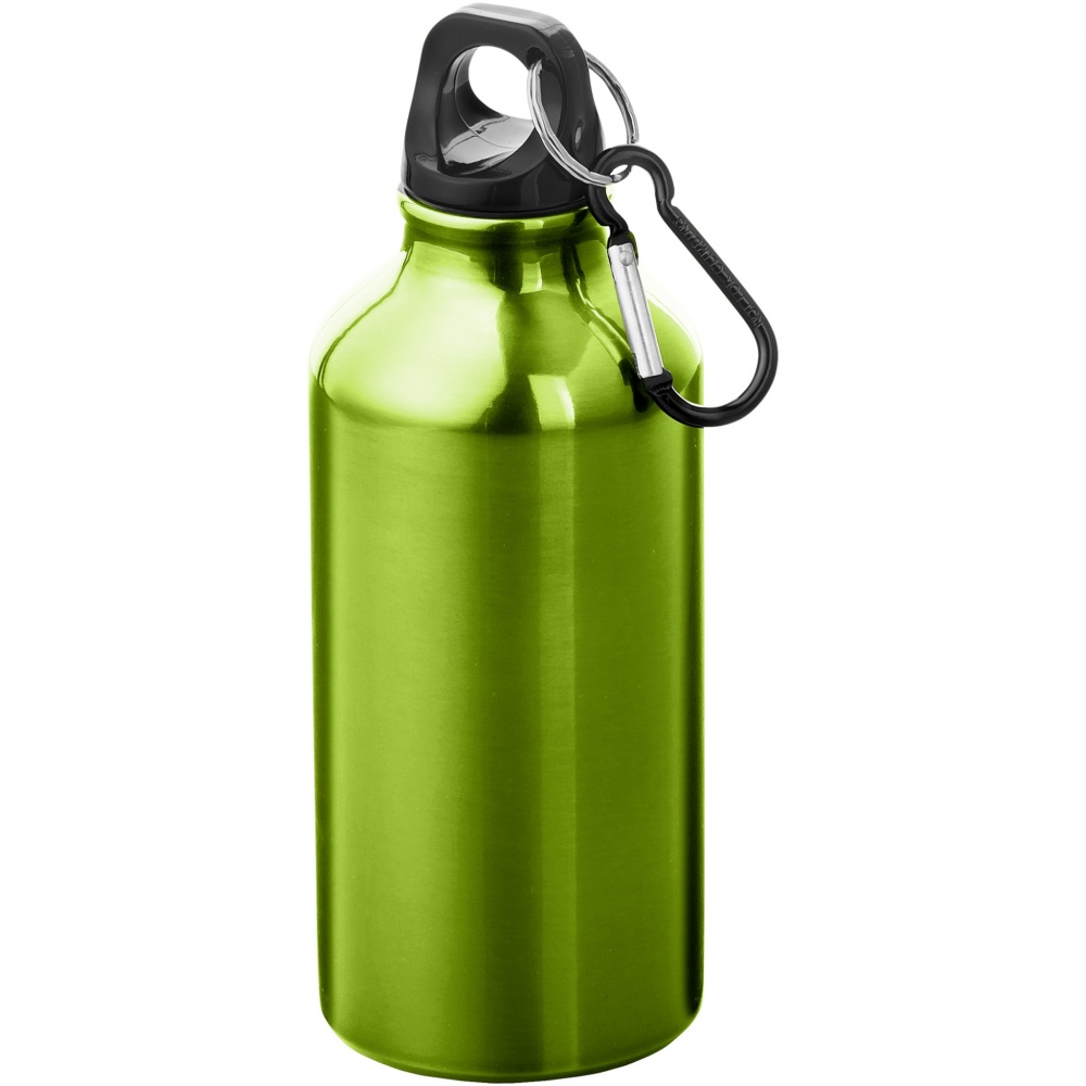 Logo trade mainoslahjat tuotekuva: Oregon 400 ml:n alumiininen vesipullo karabiinikoukulla