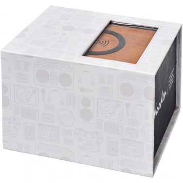 Logotrade mainoslahjat kuva: Wooden-kaiutin 3W ja langaton latausalusta