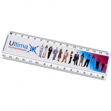 Logotrade mainostuotet kuva: Ellison-viivain paperi-insertillä, 15 cm, muovinen
