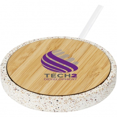 Logotrade liikelahja tuotekuva: Terrazzo 10 W:n langaton latausalusta bambusta