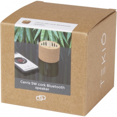 Logo trade liikelahja mainoslahja tuotekuva: Cerris 5 W:n Bluetooth®-kaiutin korkkimateriaalia