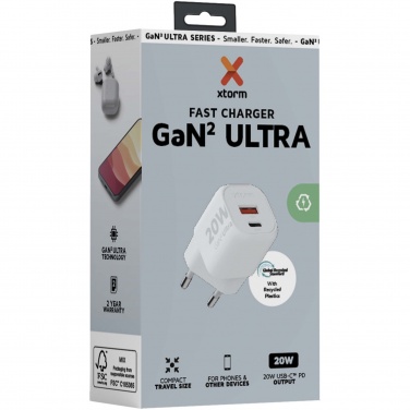 Logotrade mainostuotet kuva: Xtorm XEC020 GaN²Ultra 20 W seinälaturi