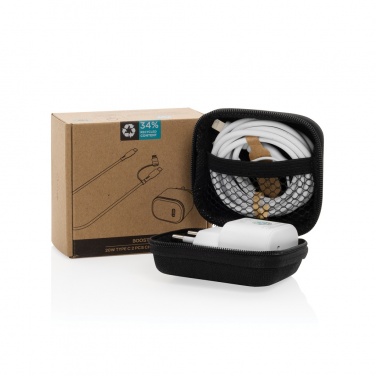 Logotrade liikelahjat kuva: Boost RCS kierrätetty PET 20W USB-C 2 kpl lataussetti