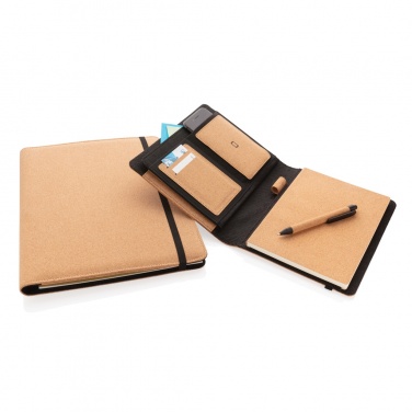 Logotrade liikelahja tuotekuva: Deluxe korkki portfolio A4 kynällä