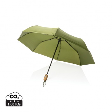 Logotrade liikelahja mainoslahja kuva: 21" Impact AWARE™ RPET 190T auto open/close bambusateenvarjo