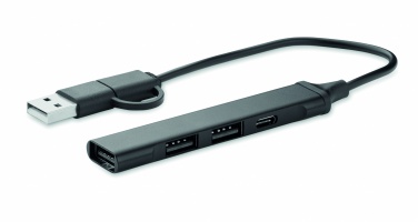 Logo trade mainoslahjat tuotekuva: USB 4 portin keskitin 19 cm