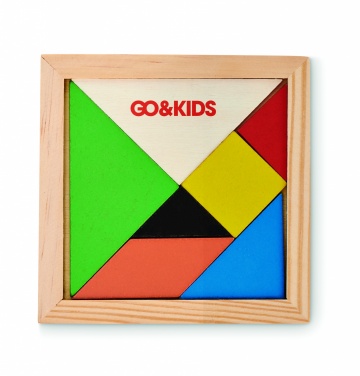 Logo trade liikelahjat tuotekuva: Tangram-palapeli puusta