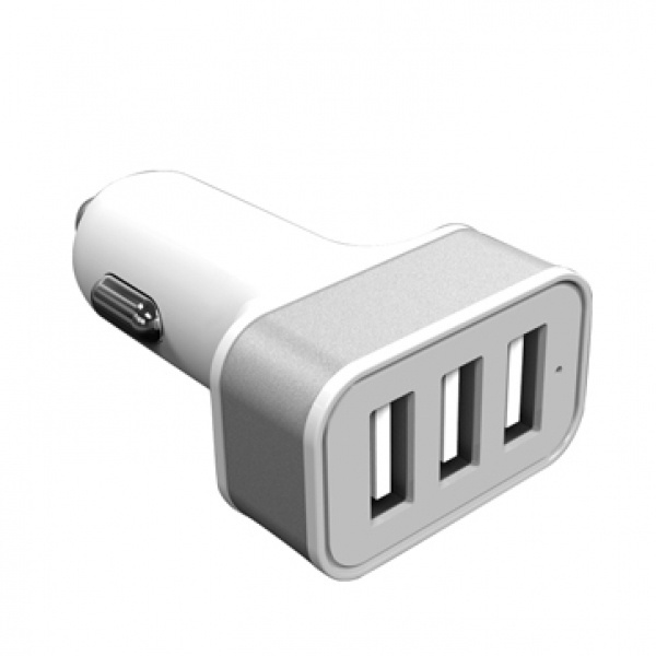 Logo trade liikelahja mainoslahja tuotekuva: Autolaturi 3 USB-portilla