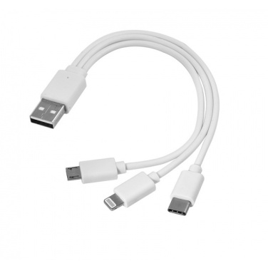 Logotrade liikelahjat mainoslahjat tuotekuva: 3 in 1 USB-kaapeli tyyppi c + micro USB + lightning