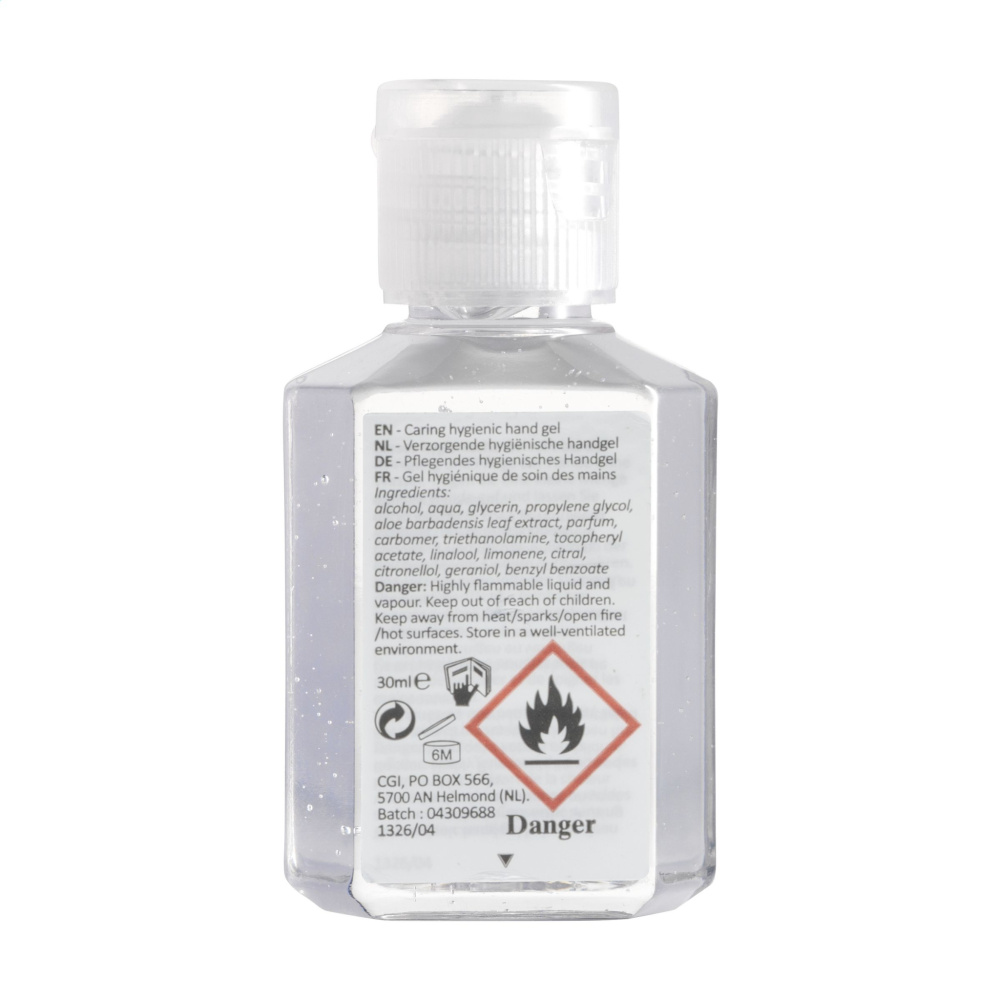 Logotrade mainostuote tuotekuva: Caring Hygienic Hand Gel 30 ml