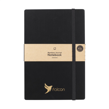 Logotrade liikelahjat mainoslahjat tuotekuva: Bamboo Journal Naked Spine Paper Notebook Musta A5