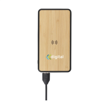 Logo trade liikelahja kuva: Boru Bamboo RCS kierrätetty ABS Powerbank langaton laturi