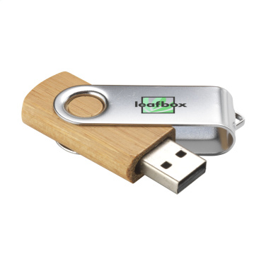 Logotrade mainoslahja ja liikelahja kuva: USB Twist Bamboo varastossa 8 Gt