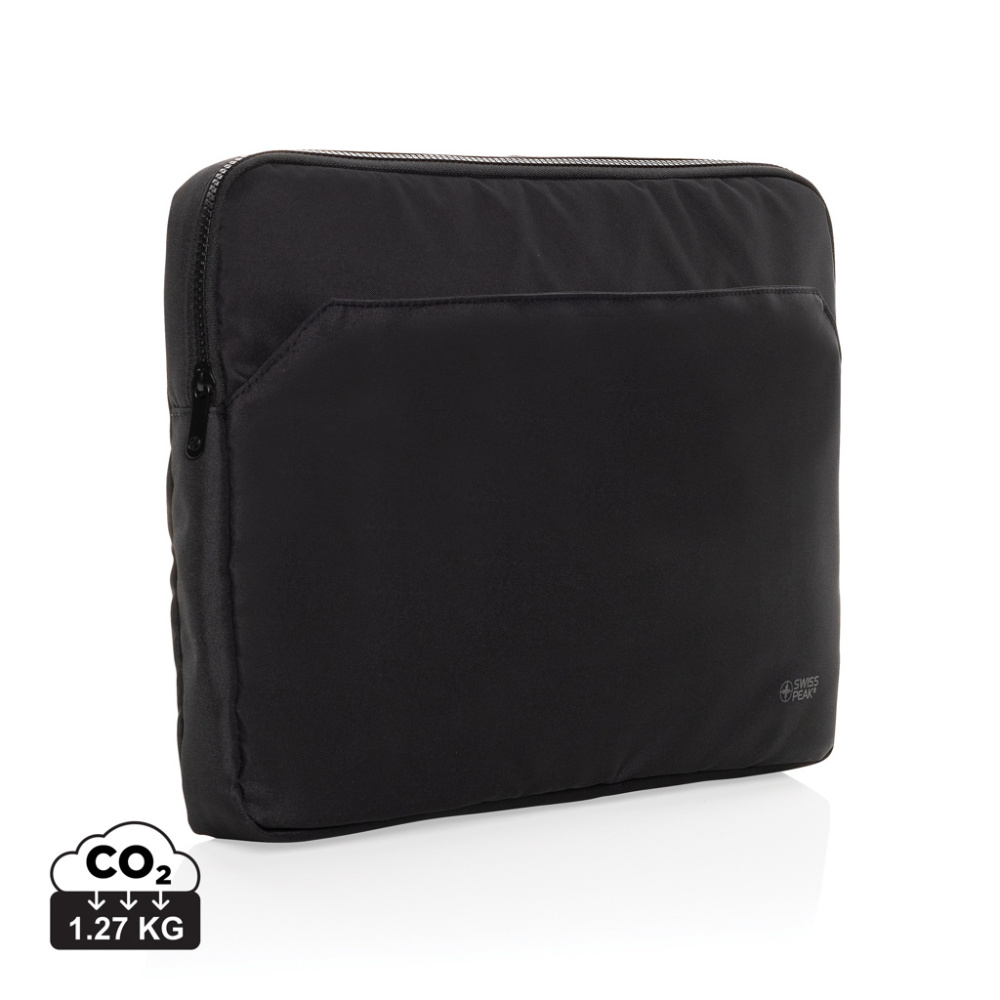 Logo trade liikelahja mainoslahja tuotekuva: Swiss Peak Aware™ RPET Essential 15.6" Laptop sleeve