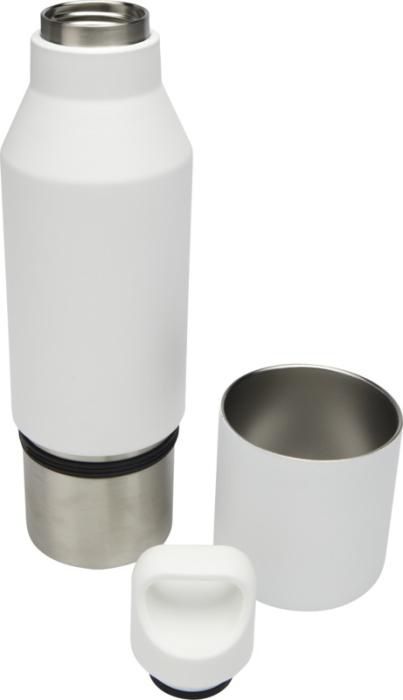 Logotrade mainoslahjat ja liikelahjat tuotekuva: Odessy 600 ml:n RCS-sertifioitu kierrätetystä ruostumattomasta teräksestä tehty termospullo 300 ml:n kupilla