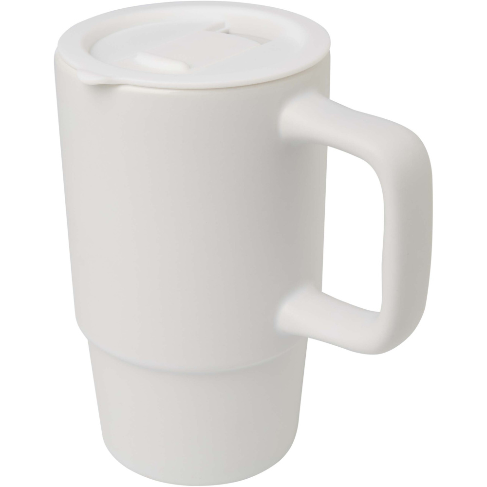 Logo trade liikelahjat mainoslahjat kuva: Carter keramiikkamuki muovikannella, 450 ml