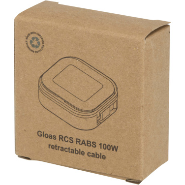 Logotrade mainoslahja ja liikelahja kuva: Gloas 5-in-1-kierrätysmuovinen, sisäänvedettävä datasynkronointi- ja 100 W:n pikalatauskaapeli älypuhelimen työkalusarjalla