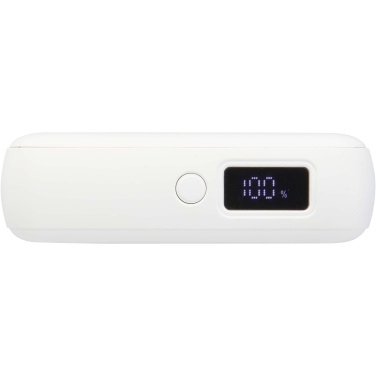 Logotrade mainoslahjat kuva: Acrux 10 000 mAh:n ja 35 W:n tablettivirtalähde, jossa sisäänrakennettu Type-C-kaapeli – valmistettu kierrätetystä muovista