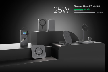 Logotrade liikelahja mainoslahja kuva: Quantum ultra-nopea 10 000 mAh magneettinen 25 W powerbank.