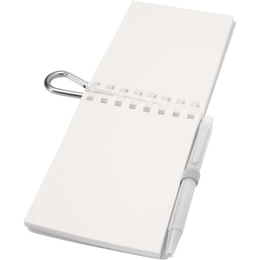 Logo trade mainoslahjat ja liikelahjat kuva: Lig Mini kierrätetystä muovista valmistettu pehmeäkantinen muistikirja ja kuulakärkikynäsetti (musta muste)