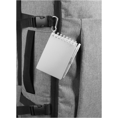 Logotrade liikelahja tuotekuva: Lig Mini kierrätetystä muovista valmistettu pehmeäkantinen muistikirja ja kuulakärkikynäsetti (musta muste)